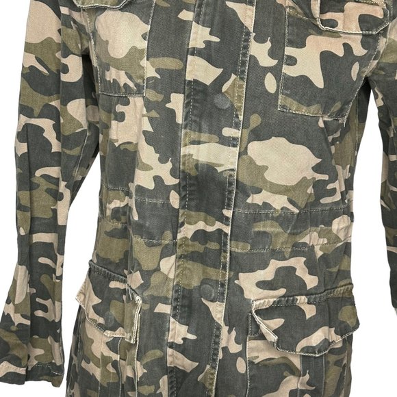 Forever 21 Jacket Womens Small Green Camo Military Outdoor Jacket Hiking Coat - Picture 3 of 15